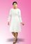 Picture of Round Necked Button Embellished Short Dress With Long Puff  Sleeves