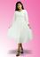 Picture of V-necked Long Puff Sleeves Flared Short Dress