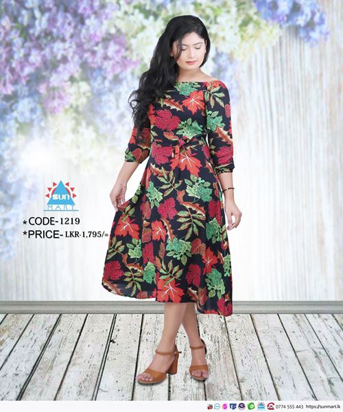 Picture of Off Shoulder Floral Designed Short Frock