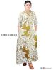 Picture of Chinese Collared Three Quarter Sleeves Printed Designed A-line Maxi Dress