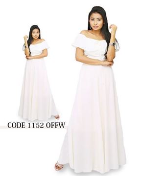 Picture of Off shoulder frilled Georgette maxi dress