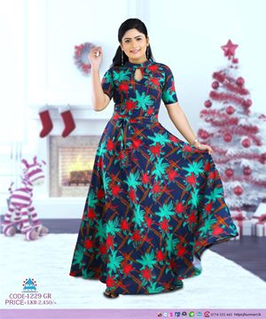 Picture of High necked maxi frock with belt