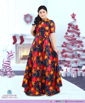 Picture of High necked maxi frock with belt