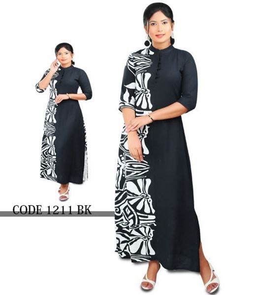 Picture of Two Color High neck long kurutha top