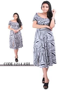 Picture of Off shoulder Printed Designed Short Dress