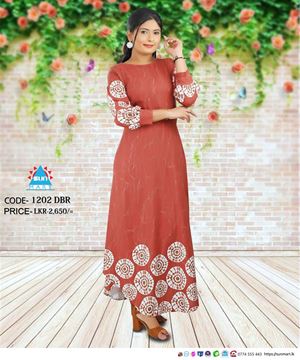 Picture of V-necked Chinese Collared Maxi Dress