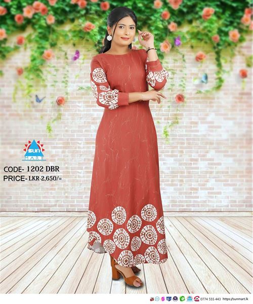 Picture of V-necked Chinese Collared Maxi Dress