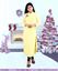Picture of Yellow color georgette long top with embroidery rose flower