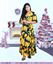 Picture of Floral Designed Flared Maxi Dress with  Bell Sleeves