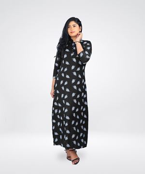 Picture of High Necked long   Sleeves A-line Tops