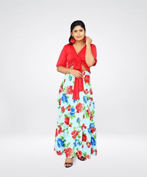 Picture of Blouse with Frilled Ruffle Skirt