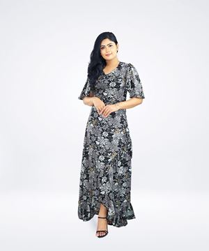 Picture of Long Sleeves floral  maxi dress