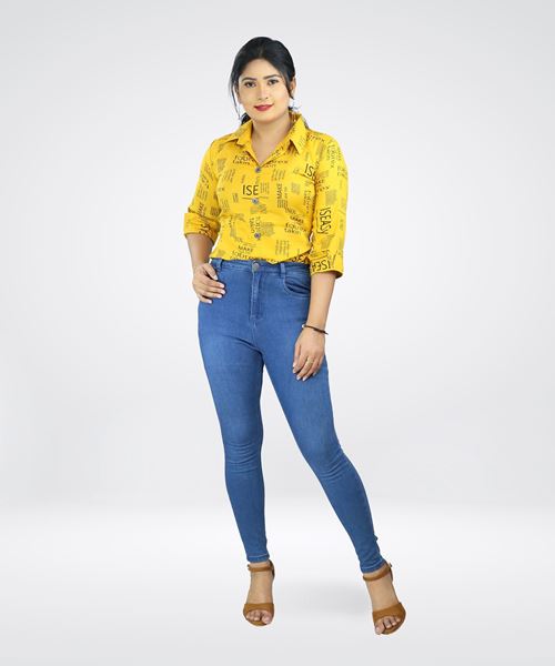 Picture of Front Buttoned Printed Half Sleeve Top