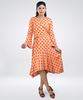Picture of Side Knot Polka Dot Short Dress with Bell Sleeves