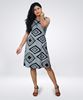 Picture of Sleeveless Printed Short Dress With Side Pockets
