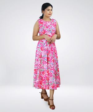 Picture of Sleeveless Floral Midi Dress