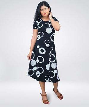 Picture of Short Sleave Printed Midi Dress
