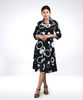 Picture of Front Buttoned Three Quarter Sleeve Short Dress
