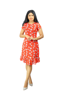 Picture of Round Neck With  New Short  Dress