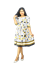 Picture of Three-quarter Sleeves Floral  New Short Dress