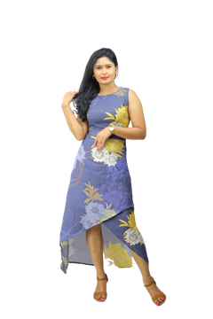 Picture of Round Necked Sleeveless Long Dress