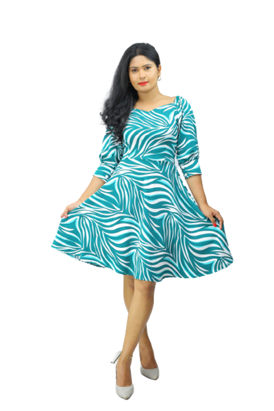 Picture of Three Quarter Sleeves New Short Dress