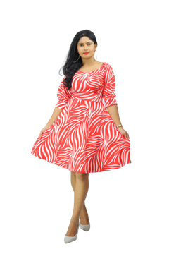 Picture of Three Quarter Sleeves New Short Dress