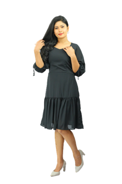 Picture of Georgette Three Quarter Sleeves  New Short  Frock