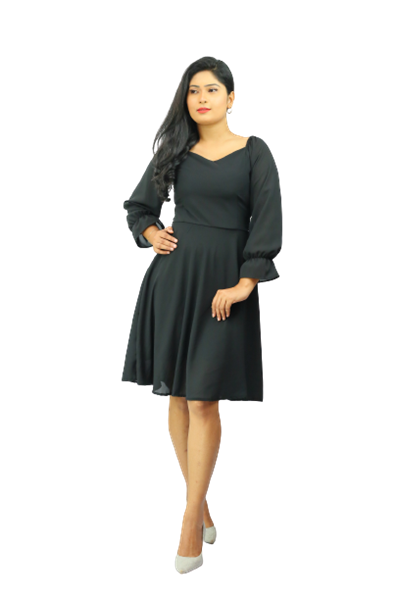 Picture of Georgette Long Sleeves New Short Frock