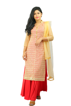 Picture of Gold lace Mixed Lehanga Kit