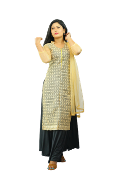 Picture of Gold lace Mixed Lehanga Kit