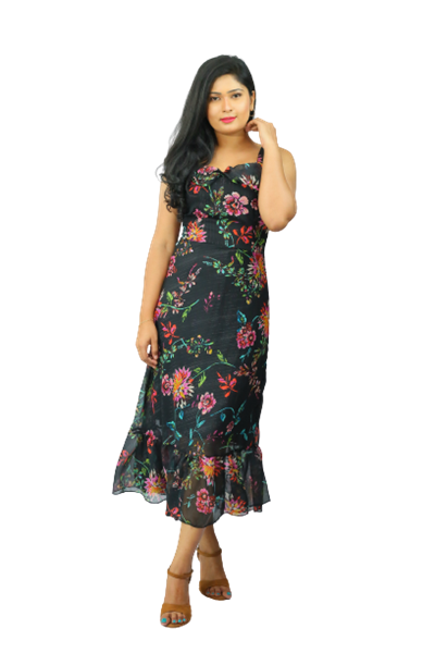 Picture of Sleeveless new long frock