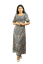 Picture of Round Necked Three Quarter Sleeves Long Maxi Dress