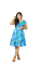 Picture of Flower design short frock with belt