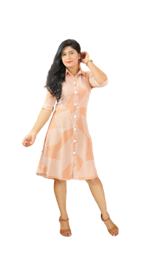 Picture of Three Quarter Sleeve New Shirt Dress