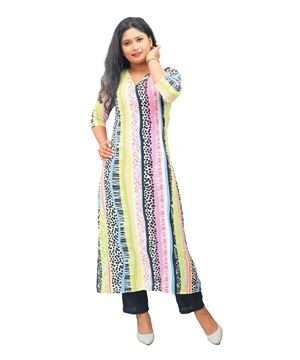 Picture of V - Neck Three Quarter Sleeves Long Top