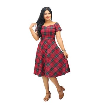 Picture of Short Sleeves  New Short frock with belt