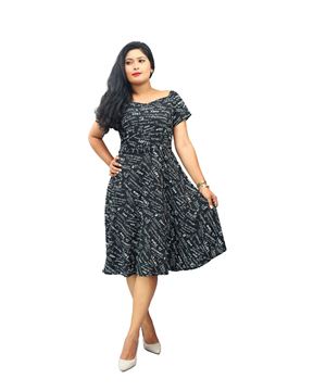 Picture of Short Sleeves  New Short frock with belt