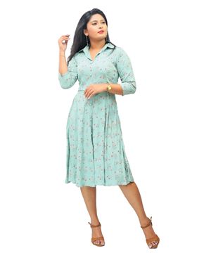 Picture of Three Quarter Sleeves New Short Frock