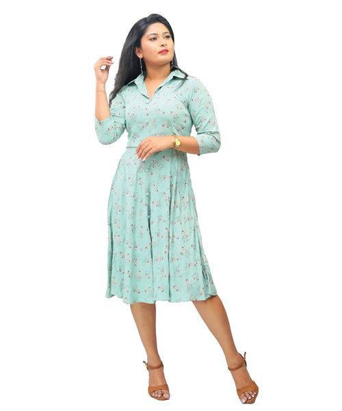 Picture of Three Quarter Sleeves New Short Frock