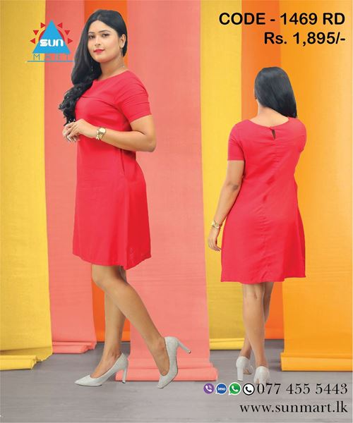 Picture of A-Line Short Sleeves New Short Frock