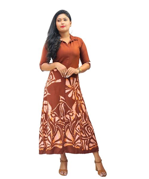 Picture of Three Quarter Sleeves New Long Frock