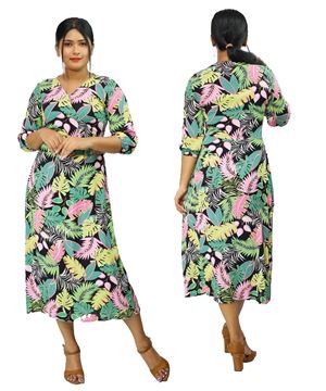 Picture of Three Quarter Sleeves Maxi Dress