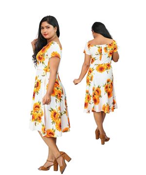 Picture of Short  Sleeves New Short Frock With Belt