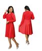 Picture of Round neck  Long  Sleeves New  Short Frock with Belt