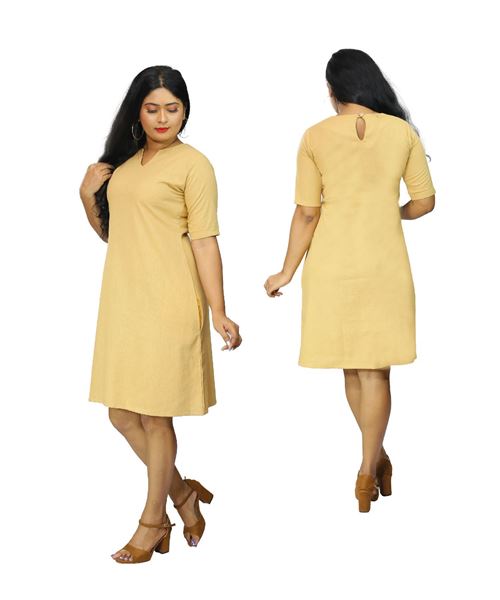 Picture of Three Quarter Sleeves A-Line Short Frock