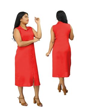 Picture of Sleeveless  Linen A-line  Dress