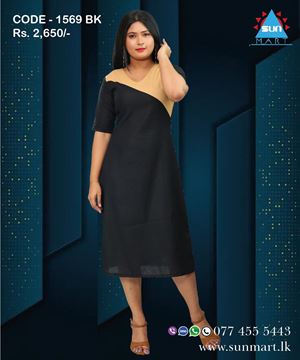 Picture of Three Quarter Sleeves A-Line  Three Quarter Dress