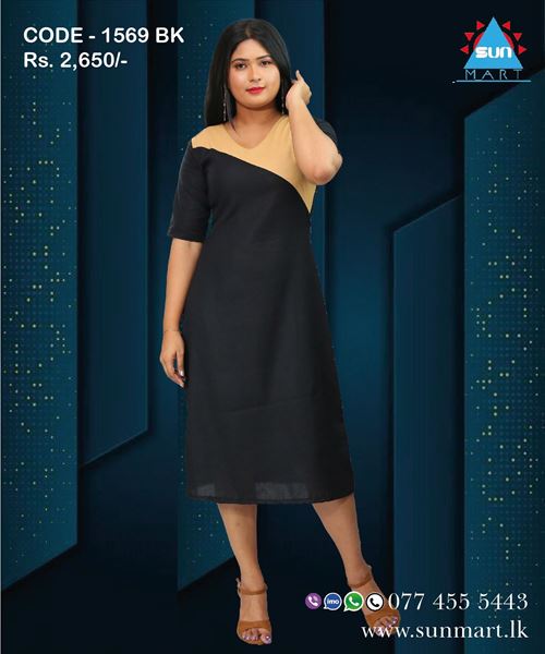 Picture of Three Quarter Sleeves A-Line  Three Quarter Dress