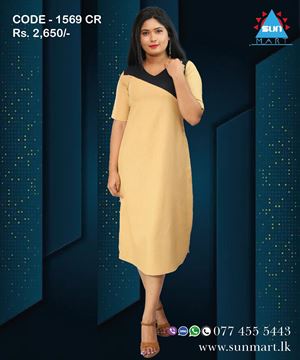 Picture of Three Quarter Sleeves A-Line  Three Quarter Dress